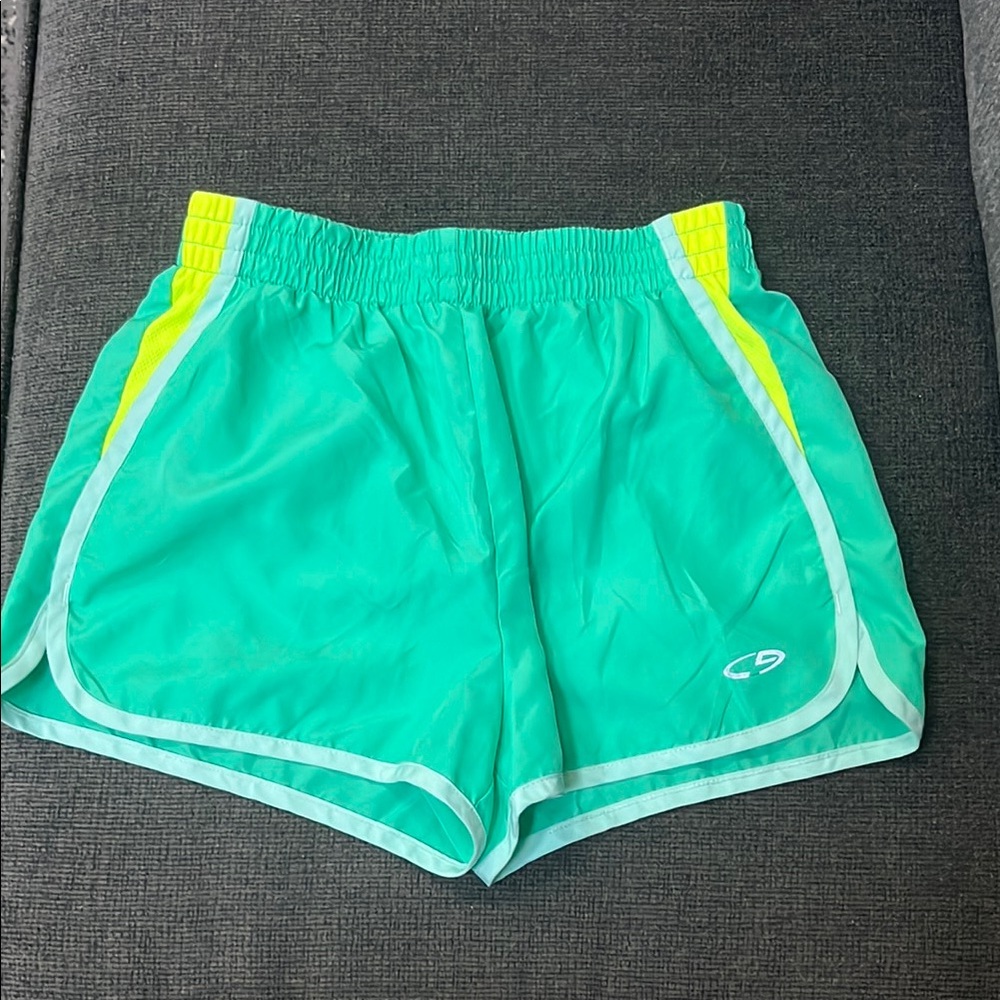 Champion Girls Green Running Shorts-Large (10-12)